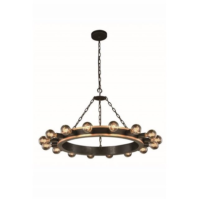 Elegant Lighting Winston 35" 16 Light Pendant Lamp in Golden Iron