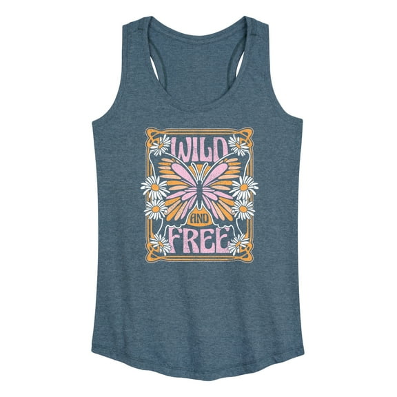 Instant Message - Wild And Free Butterfly - Women's Racerback Tank Top