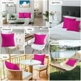 thumbnail image 5 of Outdoor Waterproof Throw Pillow Covers Set of 2 Rosy Pink Decorative Pillowcases Square Outdoor Pillows Cushion Case 16x16 Inch Solid Color Patio Pillows for Couch Sofa Bed Garden, 5 of 7