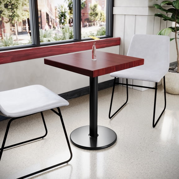 Emma   Oliver 24" Square High-Gloss Mahogany Resin Table Top