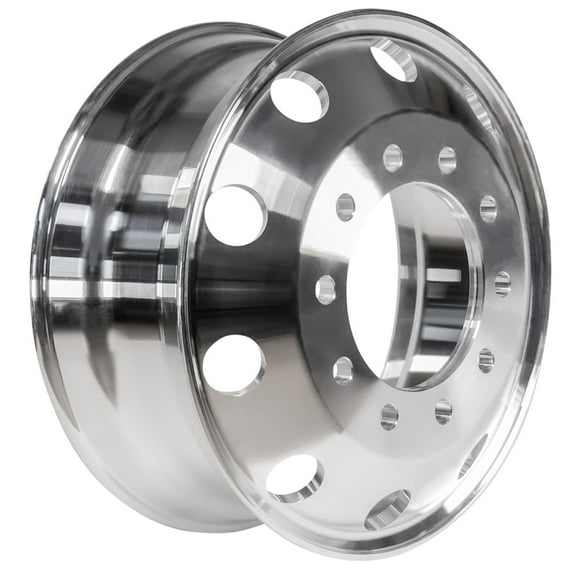 TheWheelDepot 22.5 x 8.25 Inch Polished Silver Forged Aluminum 10 Lug Wheel, 1 Pack