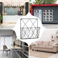 thumbnail image 2 of Siruishop Wall Mounted Newspaper Storage Rack Magazine Holder for Study Room Bedroom Black, 2 of 10