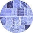 thumbnail image 1 of Ahgly Company Machine Washable Indoor Round Patchwork Blue Transitional Area Rugs, 8' Round, 1 of 4