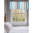 thumbnail image 3 of Valances for Windows Ombre Blue Beige Stripes Rod Pocket Cafe Window Treatments Valance Curtains for Kitchen Bathroom Laundry Basement Windows 54"x18", 3 of 9