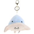 thumbnail image 1 of Sky-Blue Cute Plush Ray Fish Keychain for Decoration Soft Pendant, 1 of 4