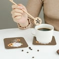 thumbnail image 6 of Bingfone Vintage Sunflower Gnomes 4 Leather Drinks Coasters With Set Of 6,Suitable For Home Kitchen,Coffee Cup Coasters Home Gift, 6 of 9