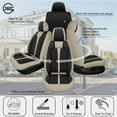 thumbnail image 2 of LAONNVIR Car Seat Covers Full Set Fit for Toyota RAV4 2013-2024 2025 5 Seats Waterproof Leather Car Seat Cover Automotive Cushion Protector(5 Seats & Black), 2 of 7