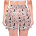 thumbnail image 2 of Women's Silk Pajama Shorts Pink Pumpkin Skull Cake Pajama Shorts Women's Casual Pajama Shorts with Pockets, 2 of 6