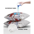 thumbnail image 4 of Pack of 2 Outdoor Pillow Covers, Christmas Snowman with Cap Xmas Tree Snowflake Grey Waterproof Square Throw Pillowcase Cushion Decorative Pillow Covers for Couch Patio Tent, 20x20 in, 4 of 6