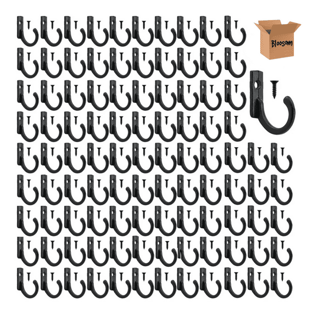 Kit 100pcs Mini Gancho Bloosom Perchero Pared, Organizador Llaves Gancho Negro