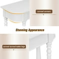 thumbnail image 4 of EUROCO 36" Retro Console Table with Drawer,Solid Wood Entryway Table Sofa Table with Open Storage Shelf and Corner-Curved Design for Entryway, Hallway and Living Room,White, 4 of 7