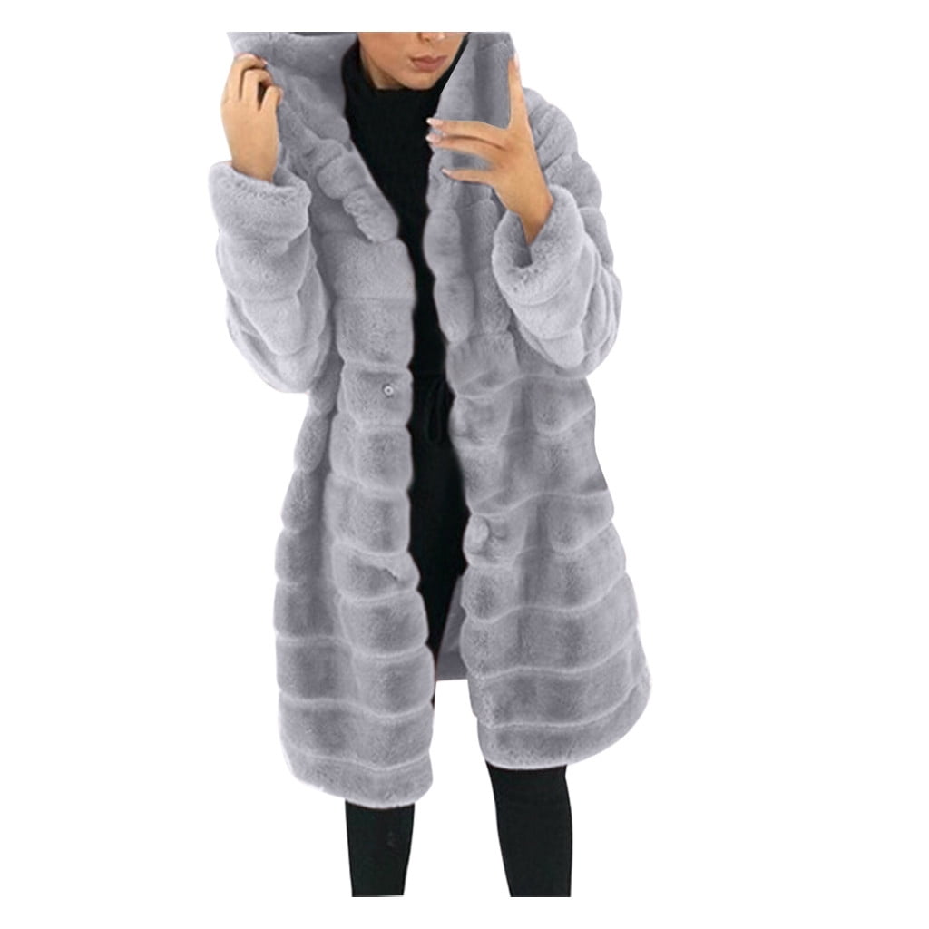 Women Luxury Real Rabbit Fur Vest Hooded Warm Gilet Waistcoat Coat Jacket Parka