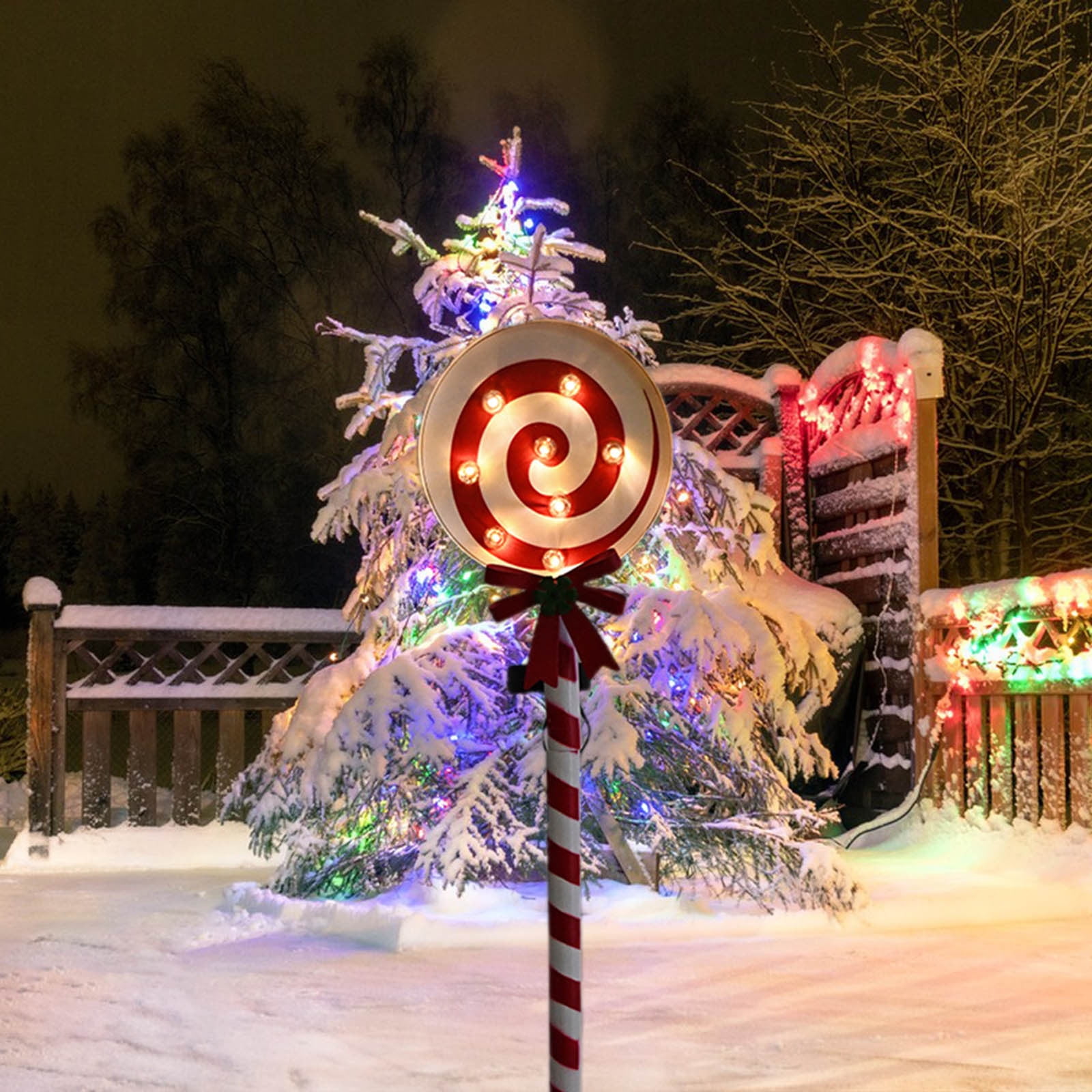 Matoen Solar Christmas Pathway Lights, Solar Lollipop Lights Christmas Decorations Outdoor, Waterproof Christmas Garden Stake Lights for Patio, Yard, Garden, Lawn Christmas Holiday Decor