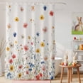 thumbnail image 6 of Shower Curtain Wildflowers Shower Curtains for Bathroom Decor, Waterproof Polyester Shower Curtain Set with Hooks, Extra Long 72" x 78" Farm Floral Branch, 6 of 9