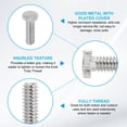 thumbnail image 3 of Uxcell 8#-32x12mm Tornillos de Luz con Estrías, 50pcs Tornillo de Pulgar Plano, Tono Níquel 7mm, 3 of 6
