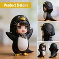 thumbnail image 5 of Anime gugugaga Penguin Figure, Cute Penguin Costume Girl PVC Collectible Statue Desktop Ornament for Desk Shelf Car Dashboard, 5 of 5