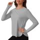thumbnail image 1 of Camisas Entrenamiento Guardia Erupción Tops Sun Women Long Manga Athletic Wishs (Gray XL), 1 of 6