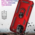 thumbnail image 6 of Compatible with iPhone 14 Pro Case Built-in 360 Ring Holder Kickstand, Extreme Protection Military Armor Magnetic Car Dual Layer Protective Heavy Duty Phone Cover For iPhone 14 Pro,Red, 6 of 8