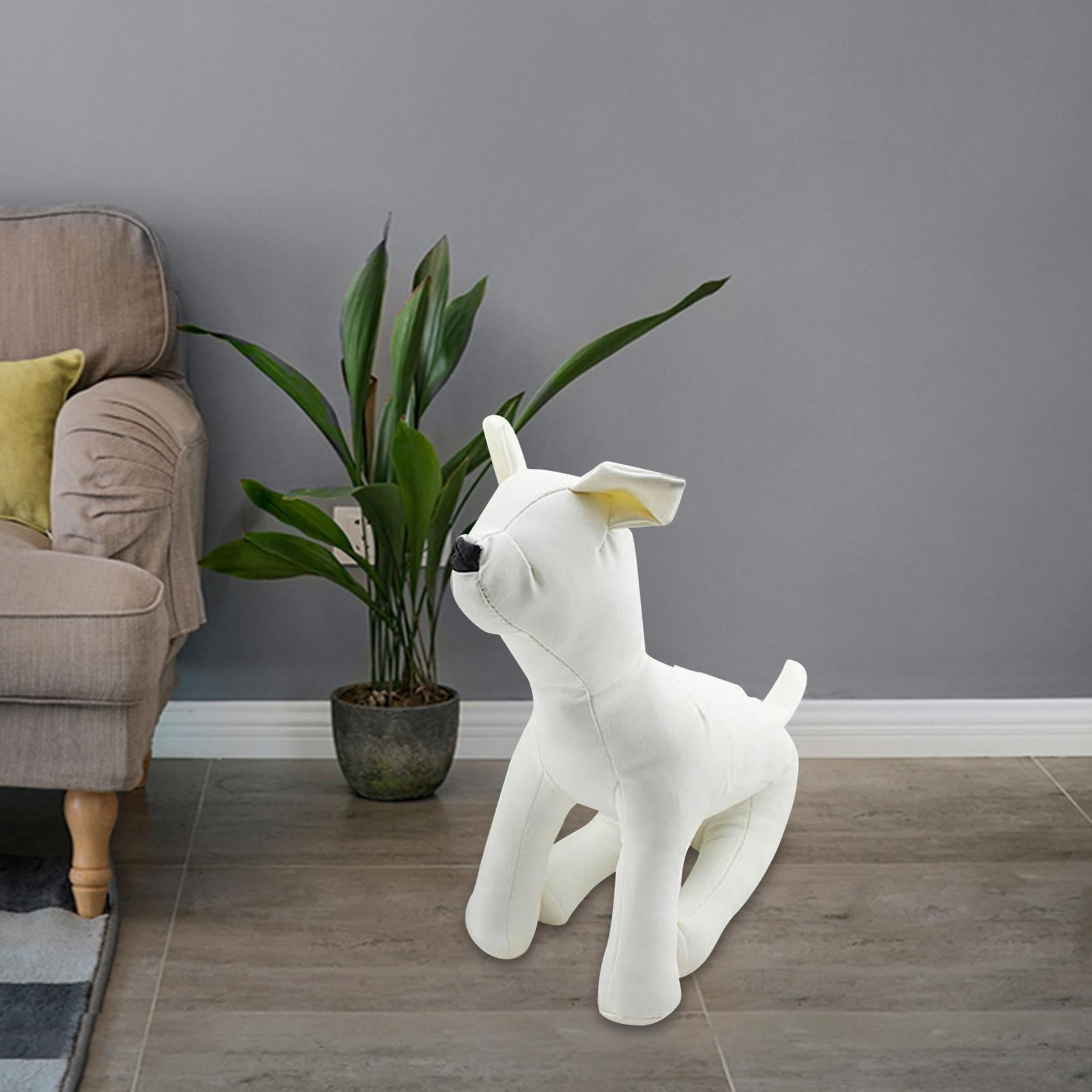 PU Leather Dog Mannequin Pet Supplies Soft Pet Display Mannequin S Size White