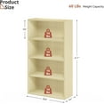 thumbnail image 3 of Four-Tier Living Room Bookshelf, Small Bookcase with 3 Shelves for Small Spaces, Standing Display Bookshelf with Storage, Book Shelves for Bedroom, Office, Milky White, 3 of 7