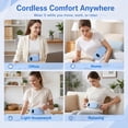 thumbnail image 4 of Portable Cordless Heating Pad for Period Cramps, 6 Heat Setting, 6 Massage Modes, Gifts for Women Her Birthday Christmas Blue, 4 of 12