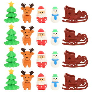 120pcs Christmas Mini Erasers for Kids Bulk, Christmas Tree Santa Snowman  Snowflake Socks Mini Rubber Eraser Assortment for Kids Students Christmas