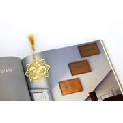 ADORAA's AUM/OM Symbol Golden Brass Metal Bookmark with Golden Tassel - Perfect Gift for Friends & Family