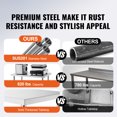 thumbnail image 2 of KFFKFF Commercial Kitchen Workstation, 30x18x38 Inches, Mobile with 4 Casters, 3 Height Settings, Robust Stainless Steel Food Preparation Table, Silver, 2 of 9