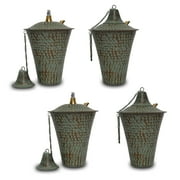 Legends International Kona Style Tabletop Tiki Torch Hammered Patina - 4 Pack