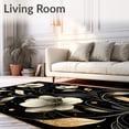 thumbnail image 2 of ODIKA 4'x6' Machine Washable Non-Slip Area Rug, Chic Black & Gold Abstract Floral Contemporary Style High Traffic Rug, Black, 83463, 2 of 7