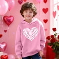 thumbnail image 2 of yoeyez Boys Girls Heart Print Hoodies Toddle Kids Valentine's Day Sweatshirts Hooded Long Sleeve Pullover Tops Casual Holiday Outfit Pink,4 Years, 2 of 7