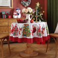 thumbnail image 4 of Mantel redondo impermeable antiincrustante con diseño de árbol de Navidad rojo de Navidad y Papá Noel, 4 of 6