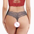 thumbnail image 4 of Gibobby Ropa Interior para Mujer Bragas de mujer, Tanga, conjunto de colores, lencería opcional, bragas de Tanga de encaje con lados de flores huecas(Gris， S), 4 of 5