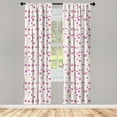 thumbnail image 3 of Ambesonne Vintage Curtains, Girly Curly Stems, Pair of 28"x95", Pink Reseda Green, 3 of 5