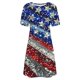 thumbnail image 4 of Vestido Corto para las Mujeres Cuello Redondo Manga Corta Impresa Suéter, Moda Casual Estilo Línea, 4 of 8
