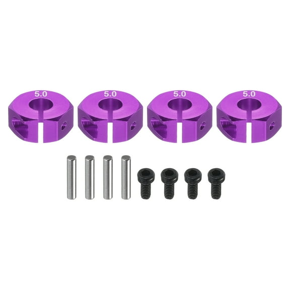 Aluminum 12mm Wheel Hex Hubs Drive Adapters Purple 5mm Thickness  for RC Car Upgrade Replacement Parts 4Pcs