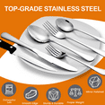 thumbnail image 6 of 49 Piece Silverware Set Service for 8，Stainless Steel Flatware Cutlery Set with Organizer，Mirror Polished，Dishwasher Safe, 6 of 10