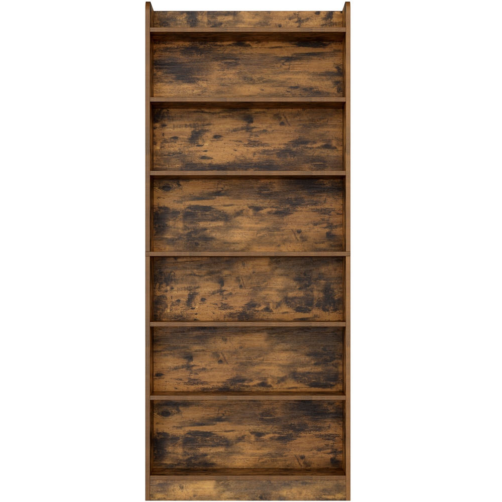 Yaheetech 7-Tier Wooden Bookshelf with Adjustable Open Shelves, Rustic Brown