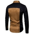 thumbnail image 3 of HAiming Button down Shirts for Men Trendy Color Block Long Sleeve Top Plus Size Casual Business Office Blouse Clothing, 3 of 8