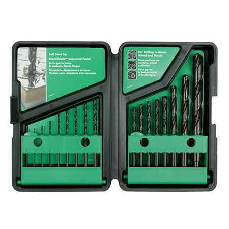 Hitachi 728081 17-Piece Black Oxide Shield Split Point Drill Bit Set