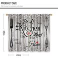 thumbnail image 2 of Farmhouse Rustic Grey Kitchen Curtains Vintage Fork Spoon Retro Small Short Cafe Window Curtains Barn Country Wooden Wood Sparkle Rod Pocket Bathroom Tier Window Treatment Drapes (26x36 Inch), 2 of 6