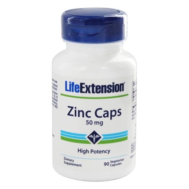 Life Extension Zinc Caps 50 mg. 90 Vegetarian Capsules Walmart