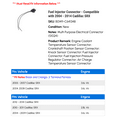 thumbnail image 2 of Fuel Injector Connector - Compatible with 2004 - 2014 Cadillac SRX 2005 2006 2007 2008 2009 2010 2011 2012 2013, 2 of 2