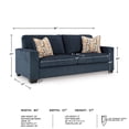 thumbnail image 3 of Signature Design by Ashley Furniture Aviemore Blue Queen Sofa Sleeper, 3 of 10