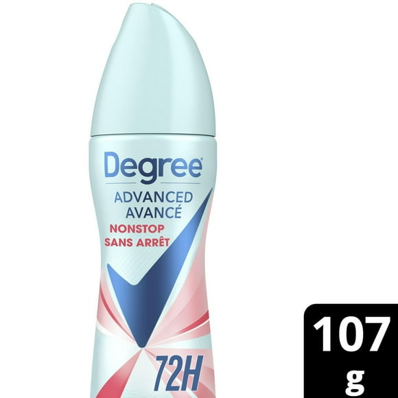 Degree Advanced Antiperspirant Dry Spray For Women, 72H Sweat & Odour Protection, Nonstop, 107g