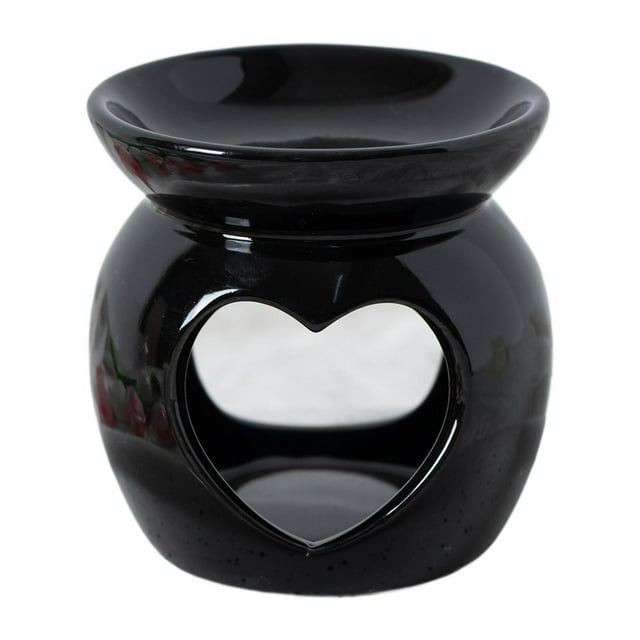 Quemador de aceite esencial, calentador de cera derretida, candelabro, difusor , horno, portavelas para el hogar, SPA, regalo de cumpleaños Negro