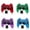 Transparent Blue + Green + Red + Purple, variant on RetroFam 2 Pack compatible PS2 Controller Wireless for Playstation 2 PS2 Console, Transparent Red & Blue