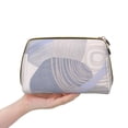 thumbnail image 4 of Large Clutch Leather Makeup Bag, Bohemian Simple Round Travel Toiletries Bag, Ladies Cosmetic Storage Bag, 4 of 8