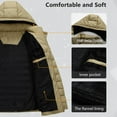 thumbnail image 2 of qucoqpe Womens Puffer Jacket Long Sleeve Zip Up Fleece Lined Quilted Down Jacket Winter Warm Waterproof Coat with Datachable Hood, 2 of 9