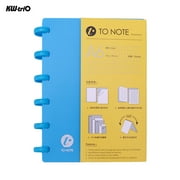 KW-trio Portable A6 Hardcover Loose Journal Notebook Refillable Writing Paper Mushroom Holes 6-Ring Binder Perfect for Travel Office Home School Students